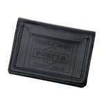 PS LEATHER WALLET CARD CASE (GLASS LEATHER Ver.) BLACK x ORANGE