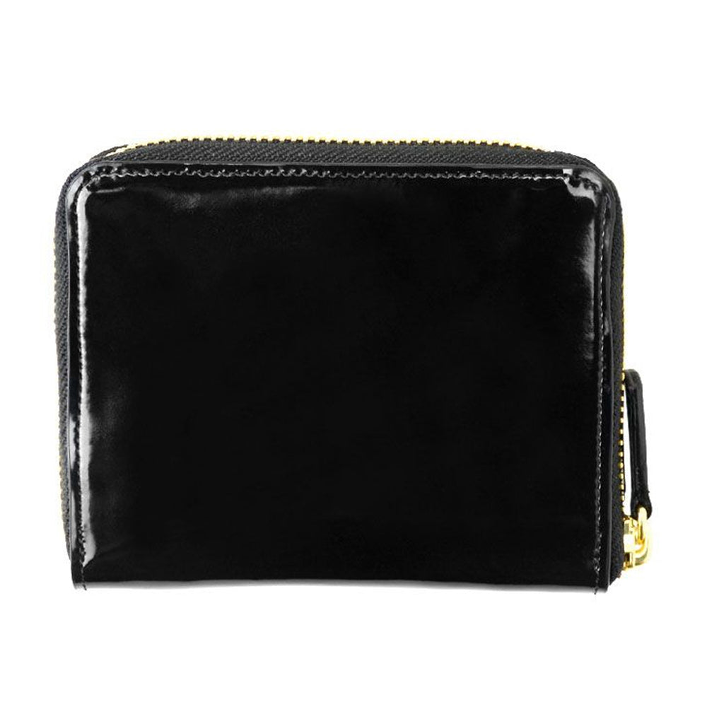 GLASS LEATHER WALLET ZIP WALLET BLACK