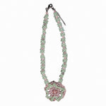 AOI FLOWER BEADS NECKLACE GREEN PINK