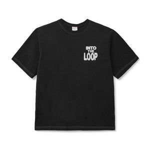 INTO THE LOOP TEE BLACK ACID WASH