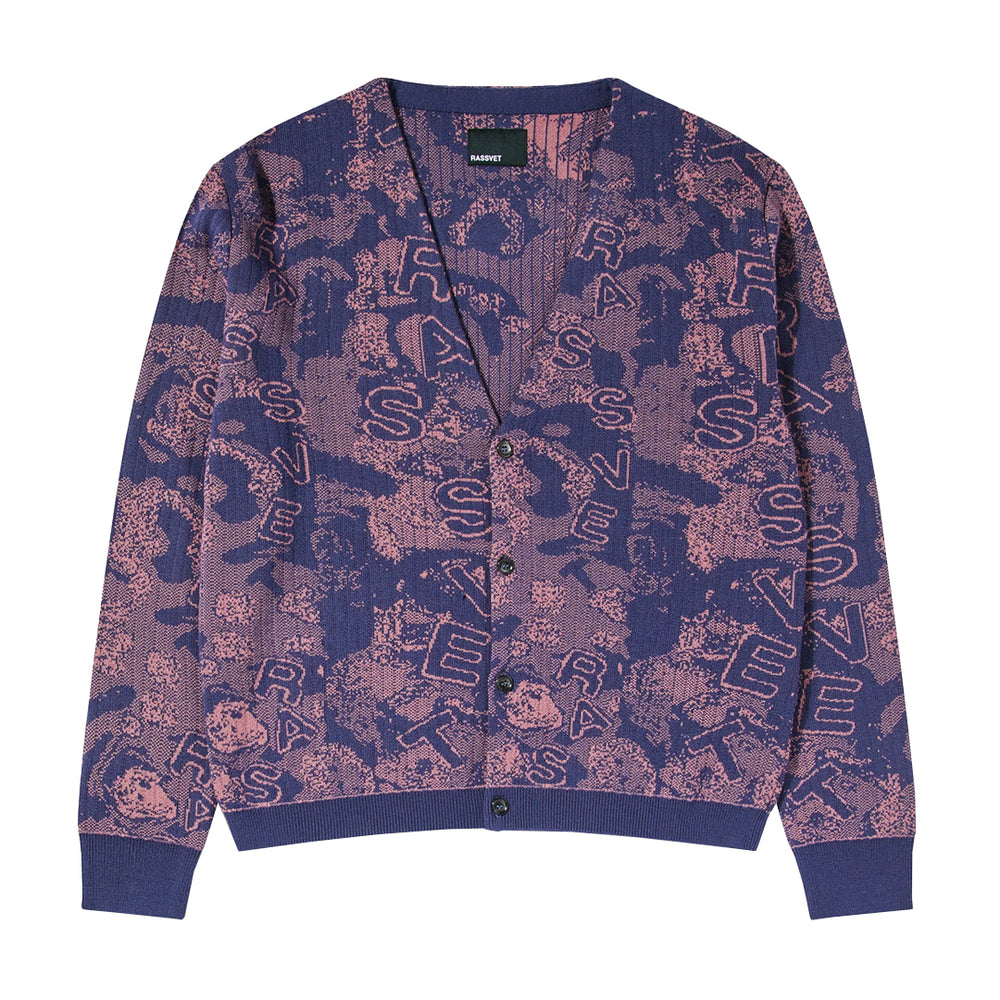 MEN ROSES CARDIGAN KNIT NAVY