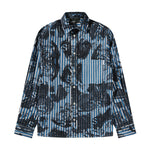 MEN ROSES ALL OVER PRINT SHIRT WOVEN BLUE