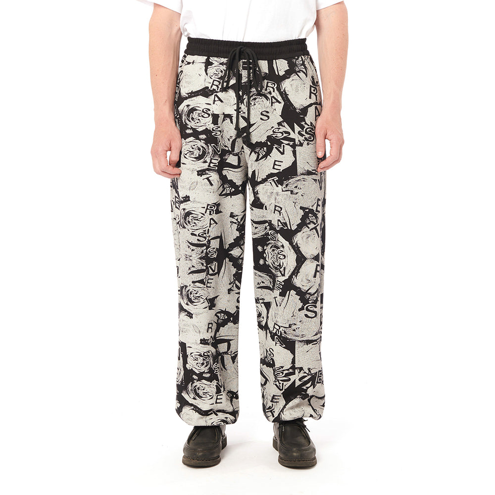 MEN ROSE ALL OVER PRINT JOGGERS KNIT MELANGE