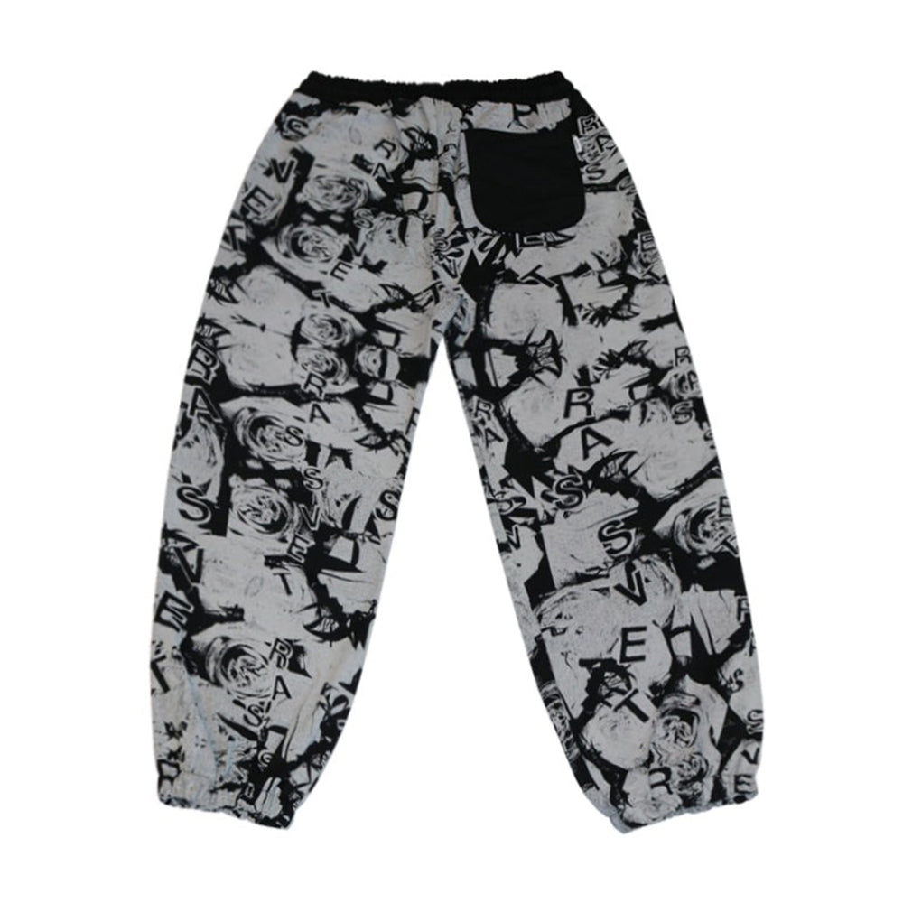 MEN ROSE ALL OVER PRINT JOGGERS KNIT MELANGE