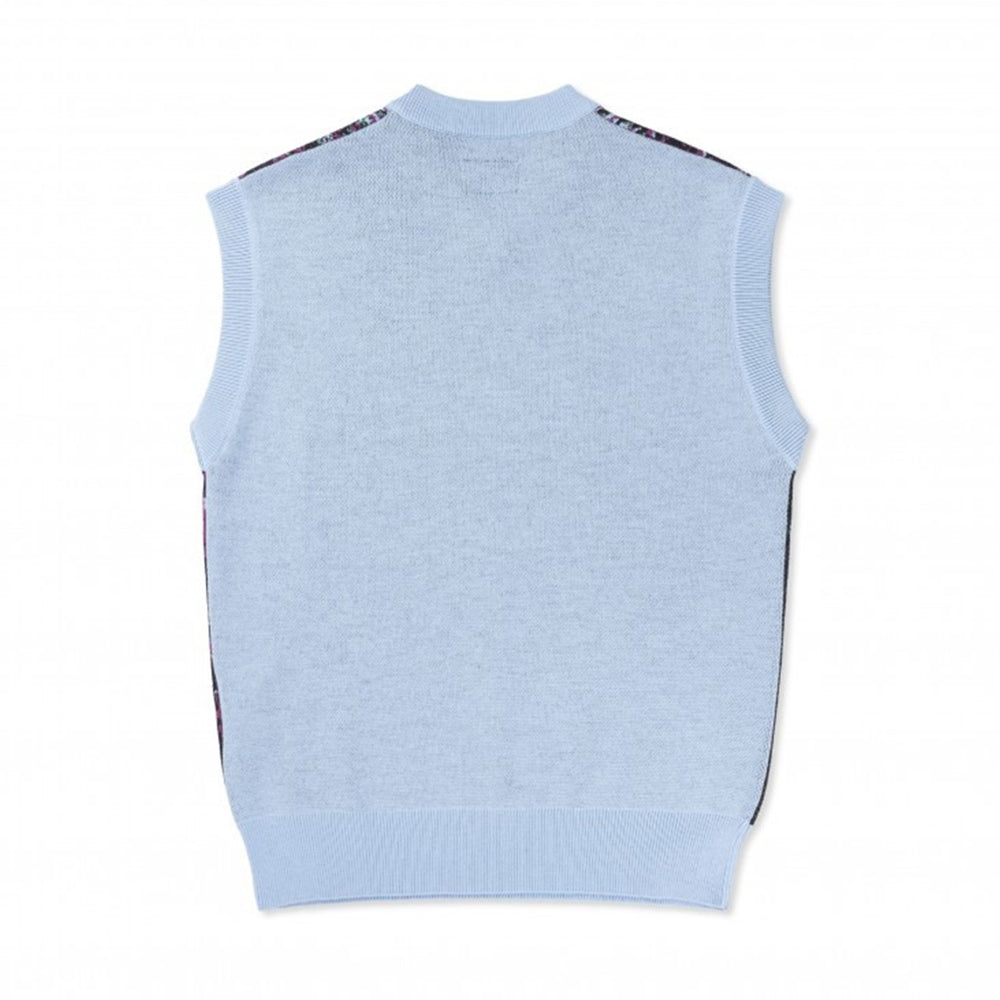 MEN MESH CAMO SLEEVELESS JUMPER KNIT BLUE