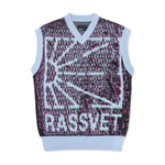 MEN MESH CAMO SLEEVELESS JUMPER KNIT BLUE