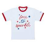 MEN FREE TO SPARKLE TEE SHIRT KNIT WHITE