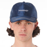 MEN RASSVET LOGO 6-PANEL CAP WOVEN NAVY