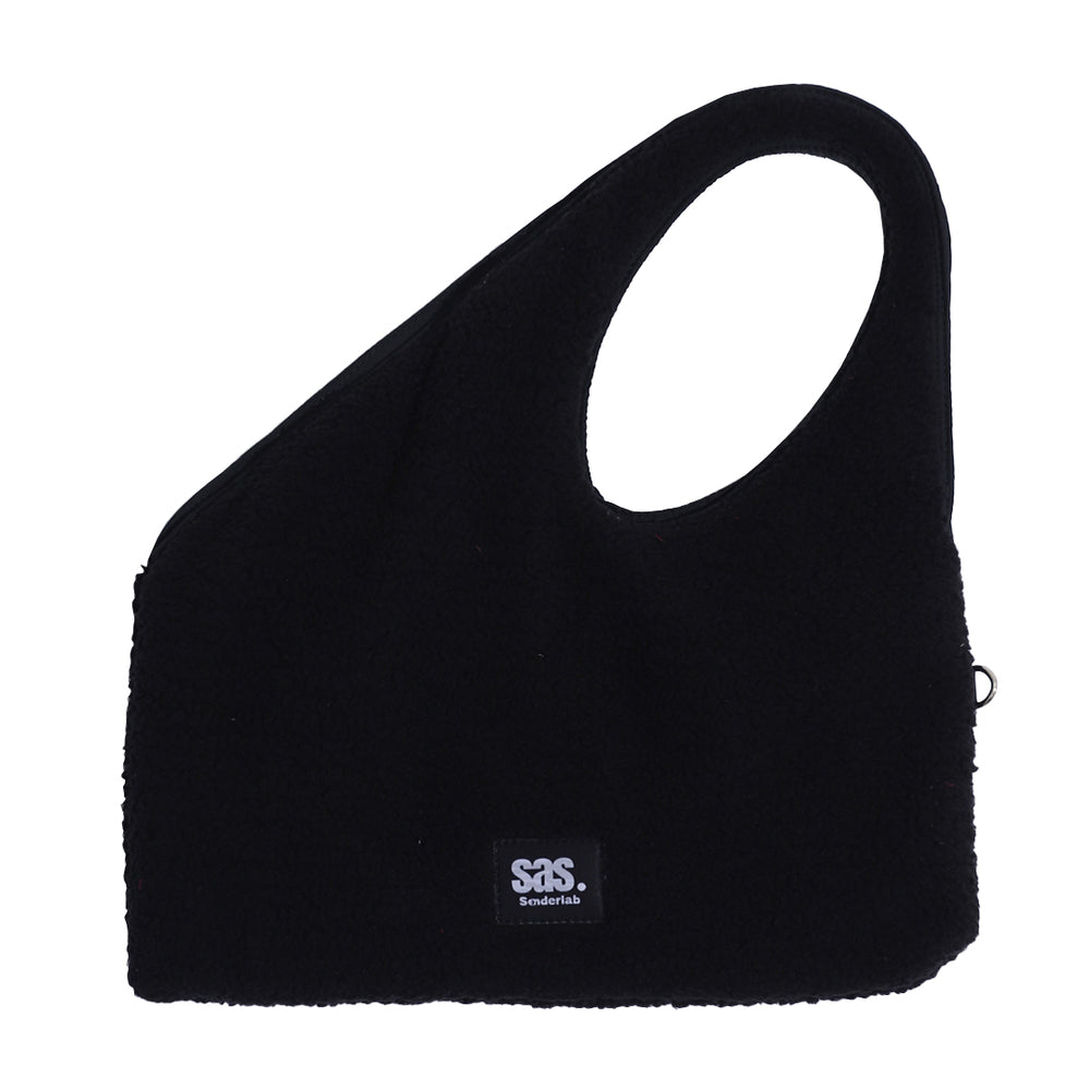 Rectangle Fur Shoulder Bag & Clutch Black