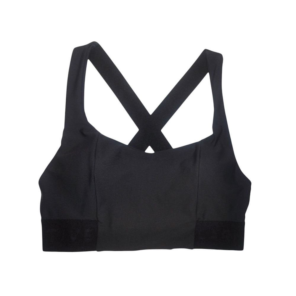 SCOOP NECK CROSS BACK TOP BLACK