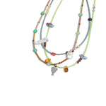 Enola Necklace Green, brown, blue, red
