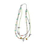 Enola Necklace Green, brown, blue, red