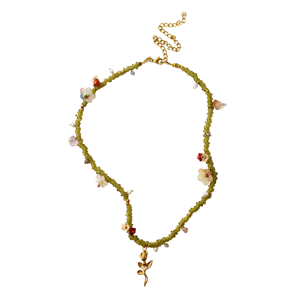 Eden green, gold, red, cream, and white