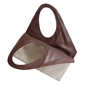 Rectangle Shoulder Bag & Clutch Double Choco