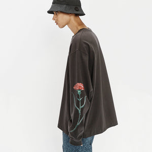 SFTM'' OVERSIZED CREW NECK PULLOVER WASHED BLACK