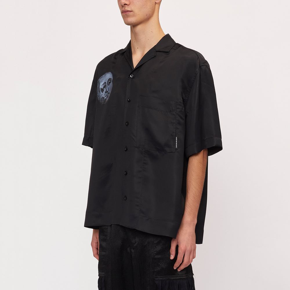 'FULL MOON'' S/S BOX SHIRT BLACK