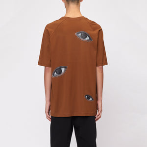 'FALLING EYES'' RAGLAN TEE BROWN