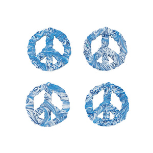 CLOUDED PEACE COASTER SET OF 4 BLUE WAVE