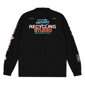 RECYCLING STUDIO LONG SLEEVE T BLACK