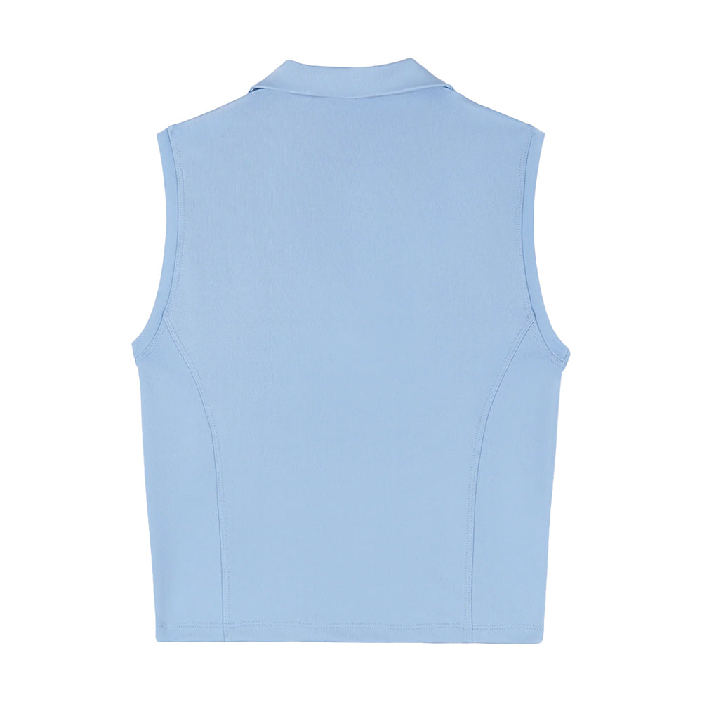 SRC Sports Polo Vest Sky Blue/White