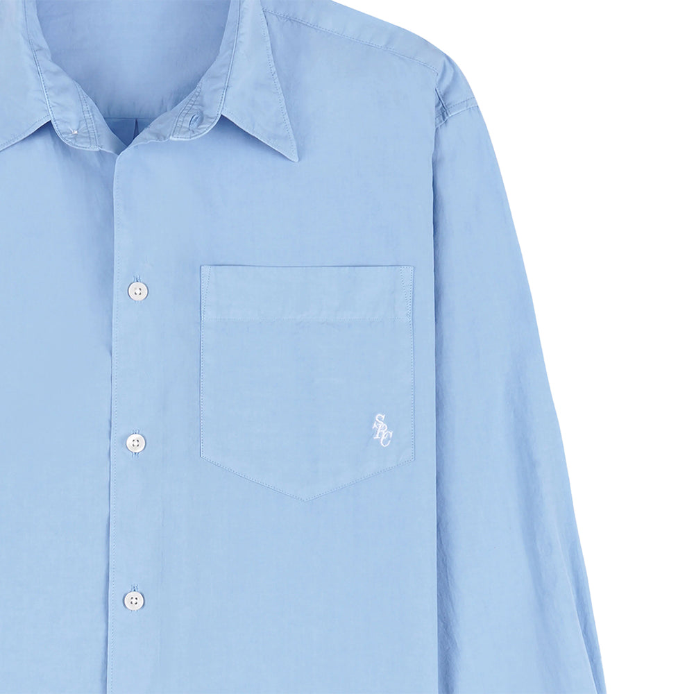 SRC Embroidered Oversized Shirt Sky Blue/White