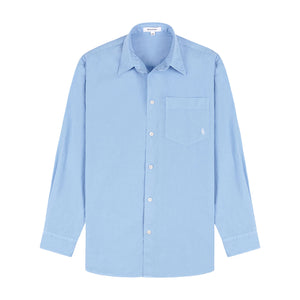 SRC Embroidered Oversized Shirt Sky Blue/White