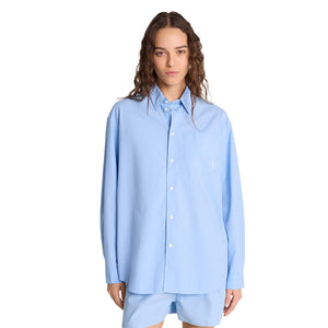 SRC Embroidered Oversized Shirt Sky Blue/White