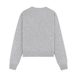 Vendome Script Wool Cashmere Crewneck Heather Gray