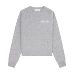 Vendome Script Wool Cashmere Crewneck Heather Gray