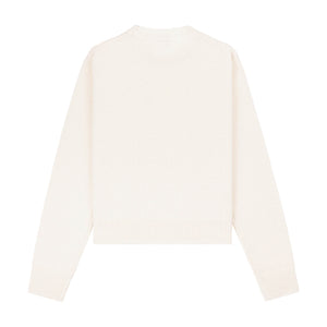 Vendome Script Wool Cashmere Crewneck Cream