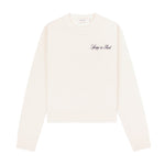 Vendome Script Wool Cashmere Crewneck Cream