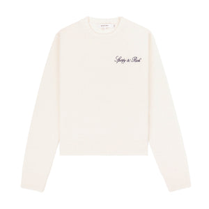 Vendome Script Wool Cashmere Crewneck Cream