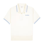 Serif Logo Terry Polo Coconut/Sky Blue