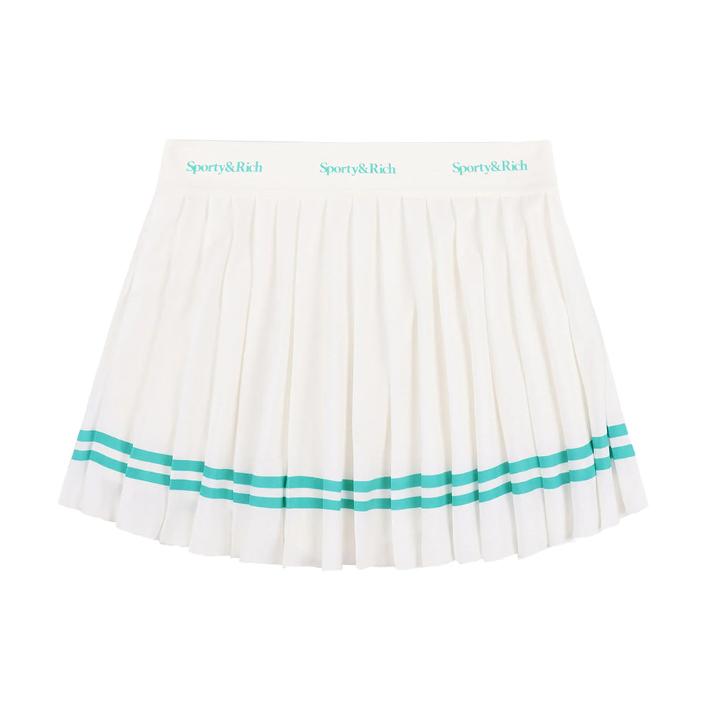 Serif Logo Pleated Skirt Coconut/Caribbean