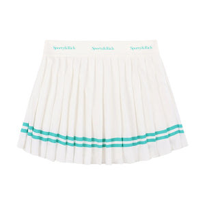 Serif Logo Pleated Skirt Coconut/Caribbean