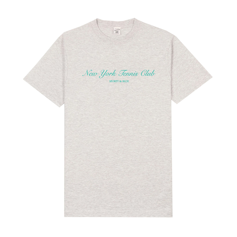 NY Tennis Club T-Shirt Heather Gray/Caribbean