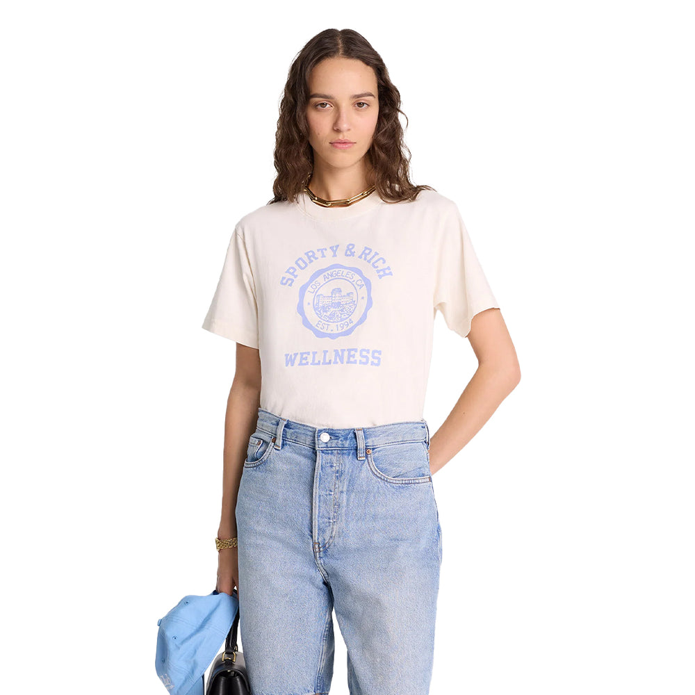 Emblem T-Shirt Coconut/Sky Blue