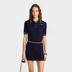 Serif Logo Mini Cable Skirt Navy