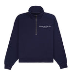 Hotel du Cap Cursive Quarter Zip Navy