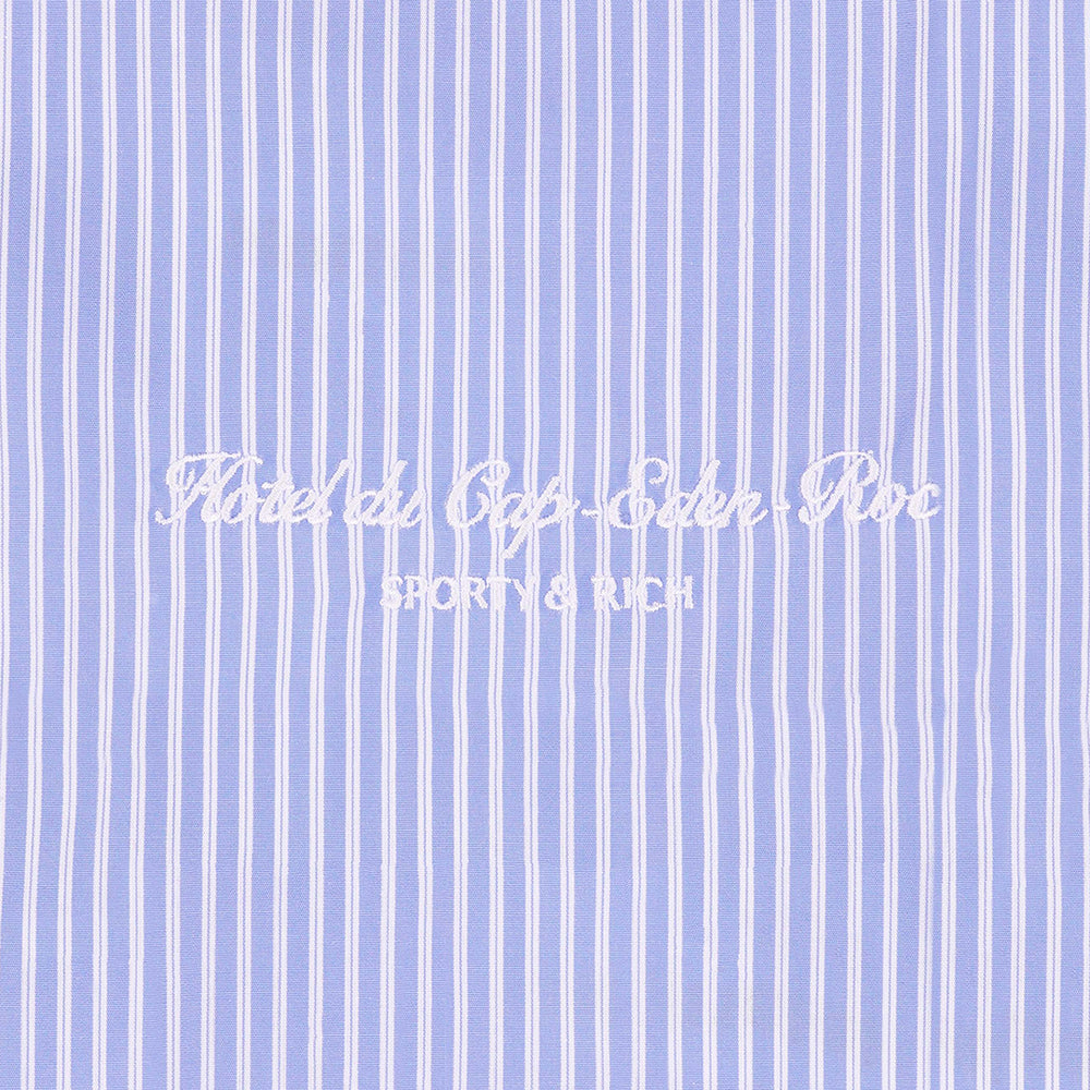 Hotel du Cap Cursive Poplin Short Blue/White Thin Stripe