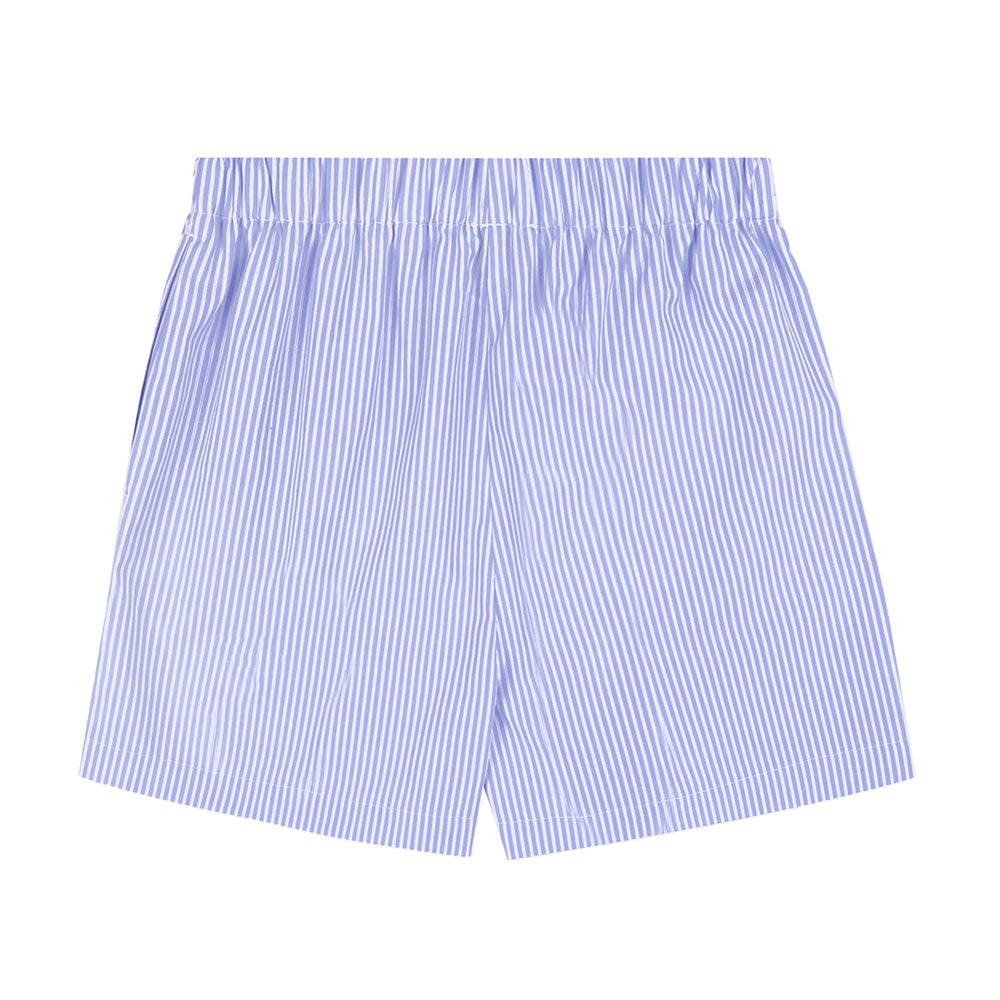 Hotel du Cap Cursive Poplin Short Blue/White Thin Stripe