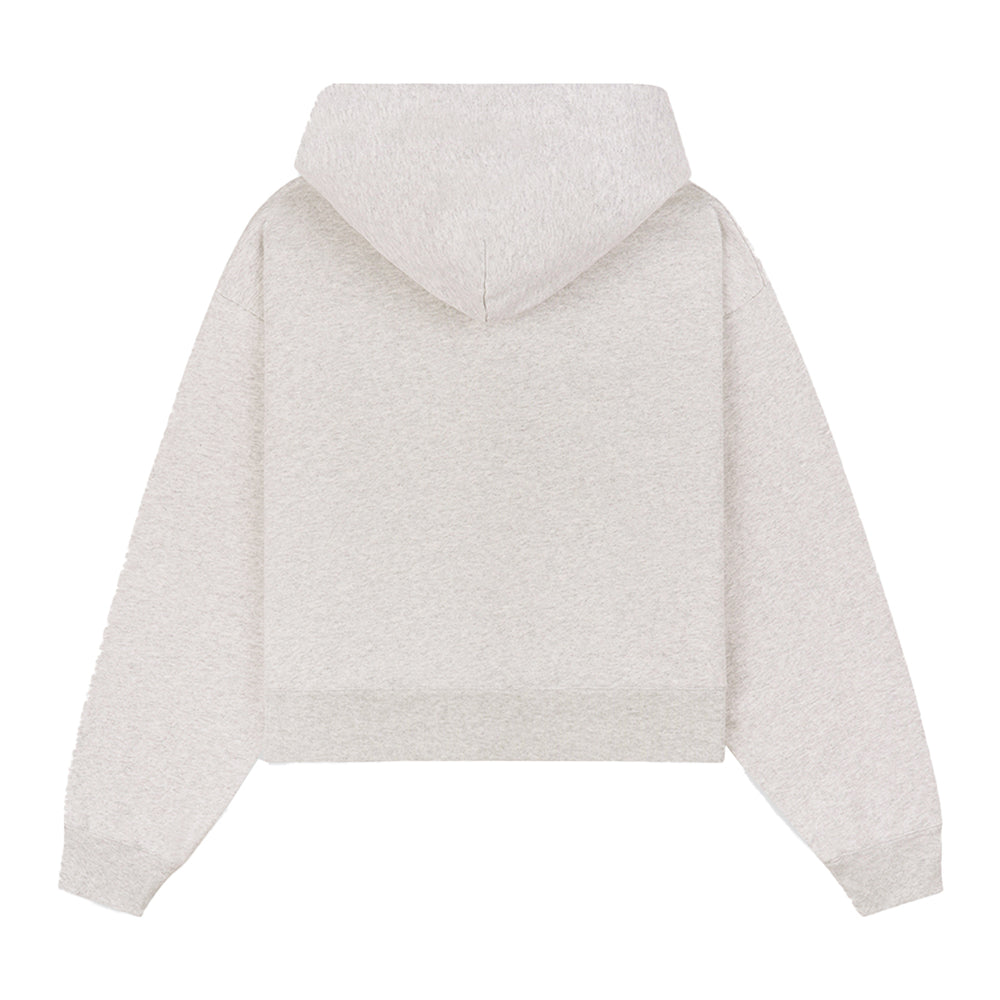 Vendome Resort Cropped Zip Hoodie Heather Grey