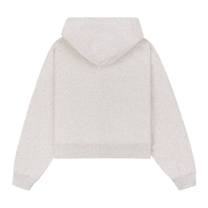 Vendome Resort Cropped Zip Hoodie Heather Grey