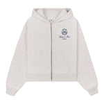 Vendome Resort Cropped Zip Hoodie Heather Grey