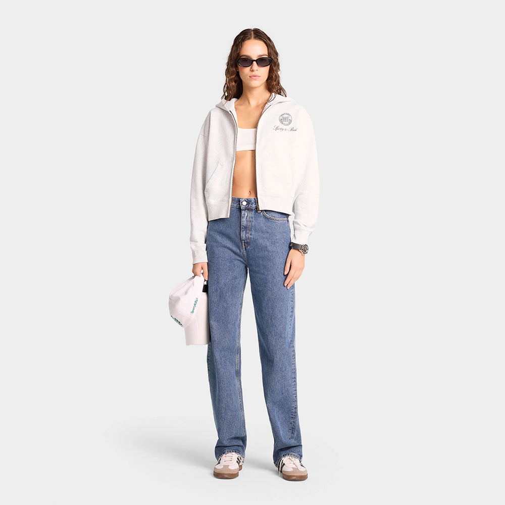 
            
                Load image into Gallery viewer, Vendome Resort Cropped Zip Hoodie Heather Grey
            
        