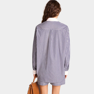 Vendome Oversize Shirt Navy Stripe