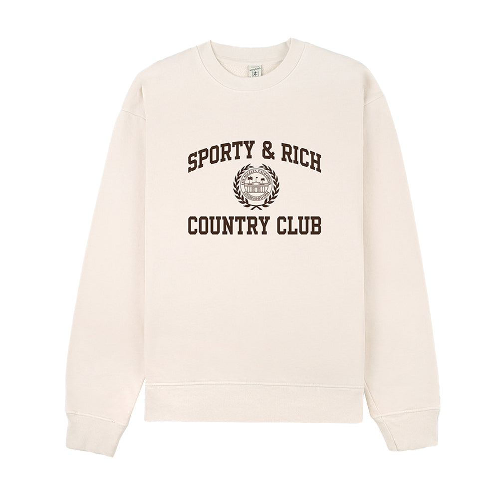 Varsity Crest Crewneck Cream