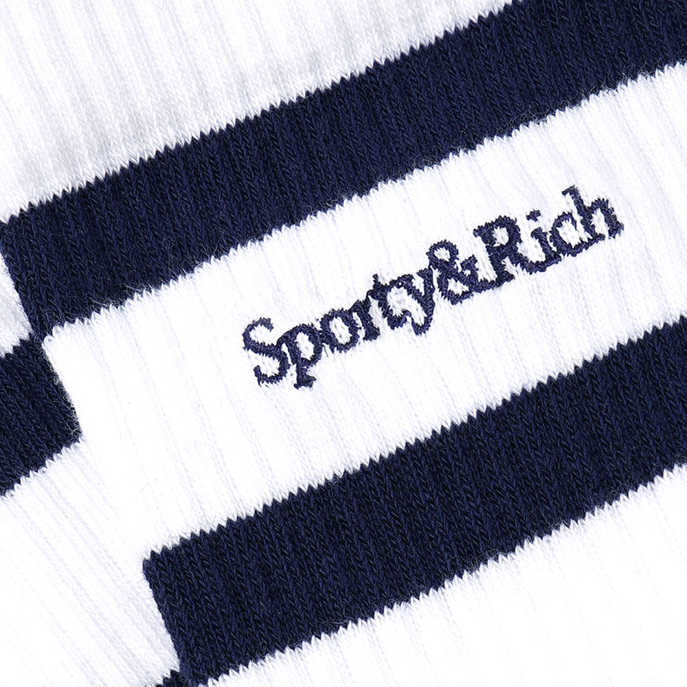 Serif Logo Socks White