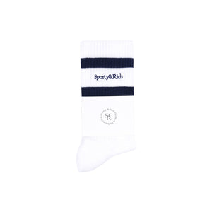 Serif Logo Socks White