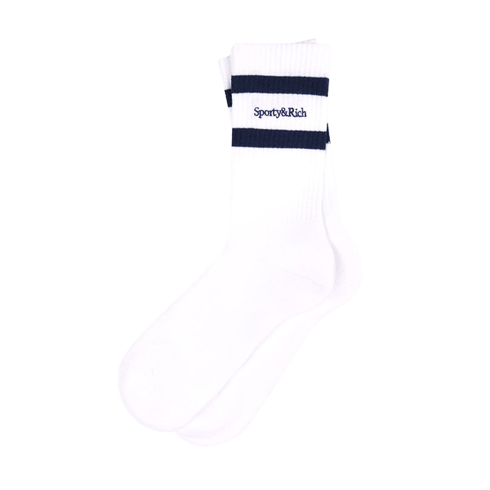 Serif Logo Socks White